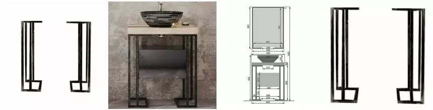 Металлические напольные конструкции Gelou 40 Black · Velvex, kmGEL.2-54