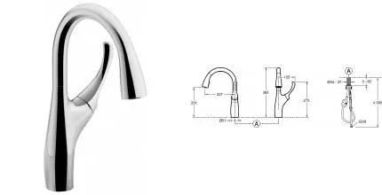 Смеситель для кухонной мойки «Jacob Delafon» Suzanne E72511-CP с выдвижным изливом хром Смеситель для кухонной мойки «Jacob Delafon» Suzanne E72511-CP с выдвижным изливом хром