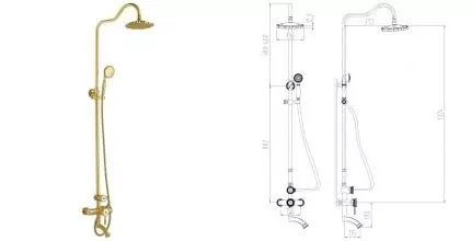 Душевая система «Lemark» Jasmine LM6662B бронза