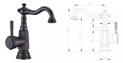 Смеситель для раковины «Lemark» Jasmine LM6604ORB чёрная бронза Смеситель для раковины «Lemark» Jasmine LM6604ORB чёрная бронза