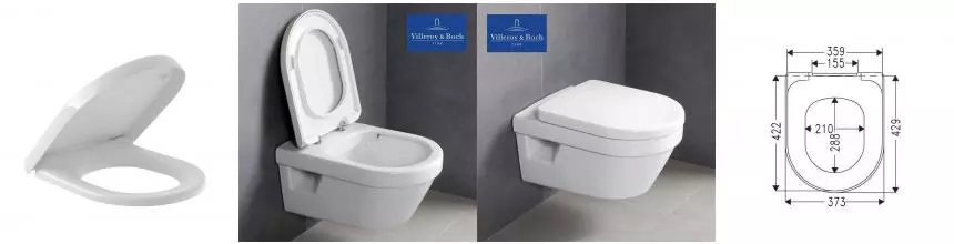 Сиденье для унитаза «Villeroy & Boch» Architectura 98M9C101 дюропласт с микролифтом белое