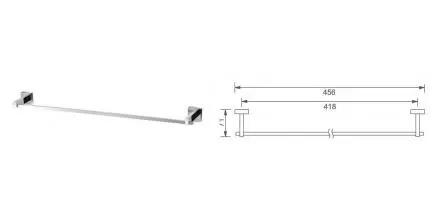 Полотенцедержатель «Aquanet» 4718 45 см на стену хром