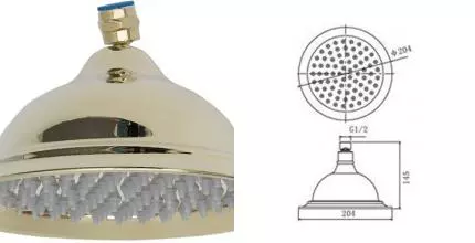 Верхний душ «Aquanet» Classic ARB08T1-J(T) золото Верхний душ «Aquanet» Classic ARB08T1-J(T) золото