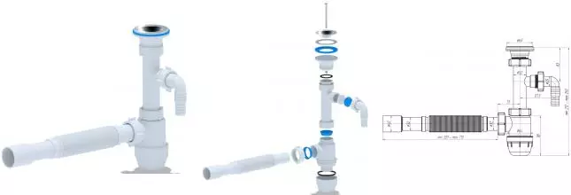 Сифон для раковины «Aquanet» BM1315 нержавеющая сталь Сифон для раковины «Aquanet» BM1315 нержавеющая сталь