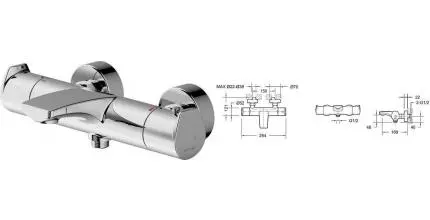 Смеситель для ванны «Bravat» Nizza F6353387CP-01-RUS с термостатом хром