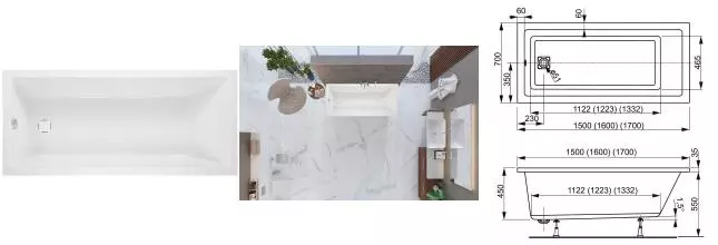 Ванна акриловая «Vagnerplast» Cavallo 170/75 без опор без сифона белая Ванна акриловая «Vagnerplast» Cavallo 170/75 без опор без сифона белая