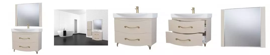 Мебель для ванной «Bellezza» Сесилия 105 капучино