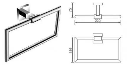Полотенцедержатель «Aquanet» 6180 на стену хром