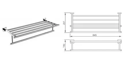 Полотенцедержатель с полкой «Aquanet» 6162 на стену хром