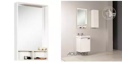 Зеркало «Aquaton» Йорк 50 без света белое/выбеленное дерево