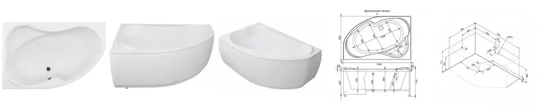Ванна акриловая «Aquanet» Capri 160/100 без опор без сифона с ручками белая левая Ванна акриловая «Aquanet» Capri 160/100 без опор без сифона с ручками белая левая