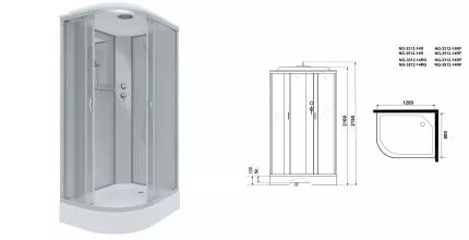 Душевая кабина «Niagara» NG-3312-14 (03) 120/80 низкий поддон матовая/матовая правая