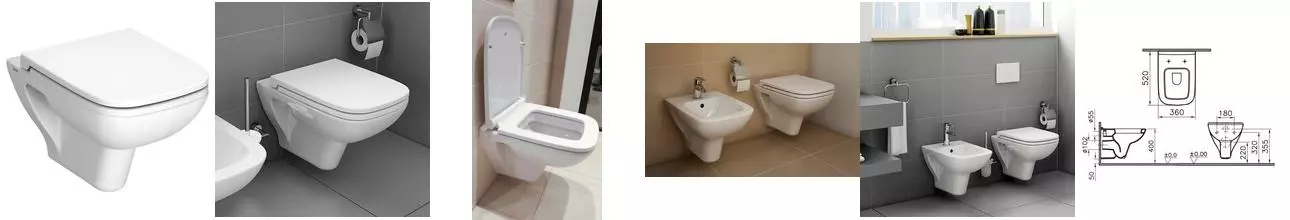 Подвесной унитаз «Vitra» S20 5507B003-0101 (S20 77-003-001) белый с сиденьем дюропласт белое