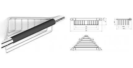 Поручень с мыльницей «Black & White» SN-2155 на стену хром