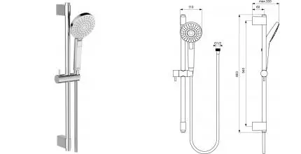 Душевой гарнитур «Ideal Standard» IdealRain Evo Round L3 B2233AA хром