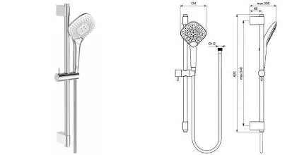 Душевой гарнитур «Ideal Standard» IdealRain Evo Jet Diamond XL3 B1762AA хром