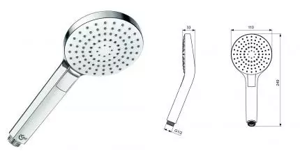 Ручная лейка «Ideal Standard» IdealRain Evo Round L3 B2231AA хром Ручная лейка «Ideal Standard» IdealRain Evo Round L3 B2231AA хром