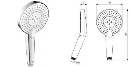 Ручная лейка «Ideal Standard» IdealRain Evo Jet Round XL3 B1759AA хром Ручная лейка «Ideal Standard» IdealRain Evo Jet Round XL3 B1759AA хром