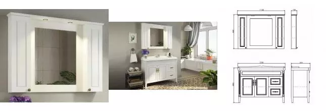 Зеркальный шкаф «Comforty» Палермо 120 с подсветкой белый
