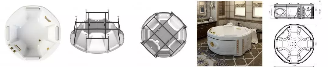 Ванна акриловая «Radomir» Фарнезе 190 с каркасом без сифона белая