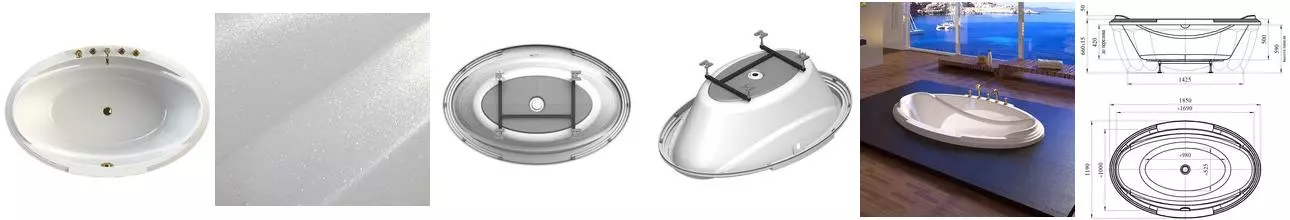 Ванна акриловая «Radomir» Гранада 185/110 с каркасом без сифона белая перламутр