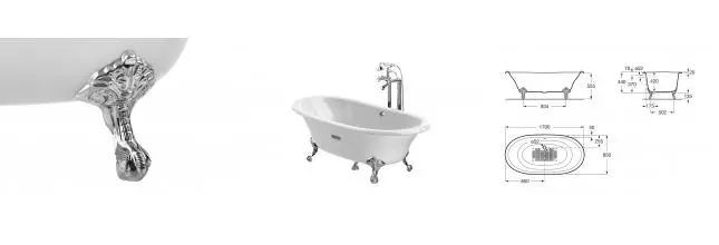 Комплект ножек для ванны «Roca» New Cast Eagle