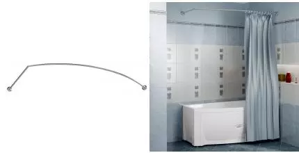 Карниз для ванной «Radomir» Мэги 140/44.5 на стену хром