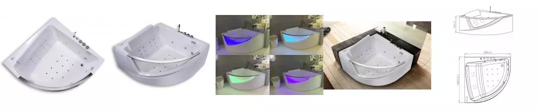Гидромассажная ванна акриловая «Orans» OLS-BT65107 150/150 с каркасом с сифоном белая