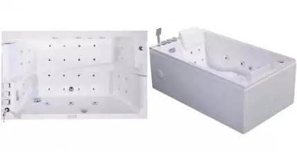 Гидромассажная ванна акриловая «Orans» BT-62115 170/100 с каркасом с сифоном белая левая