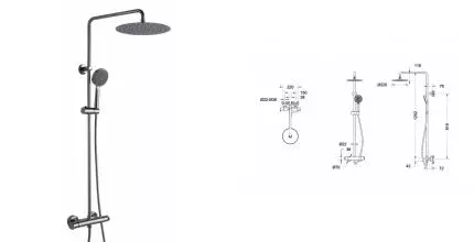 Душевая система «Bravat» Waterfall F939114C-A2-RUS хром