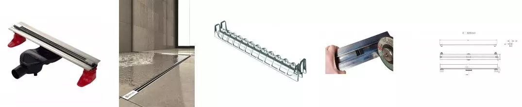 Душевой лоток «Berges Wasserhaus» Super Slim 600 боковой выпуск матовый хром