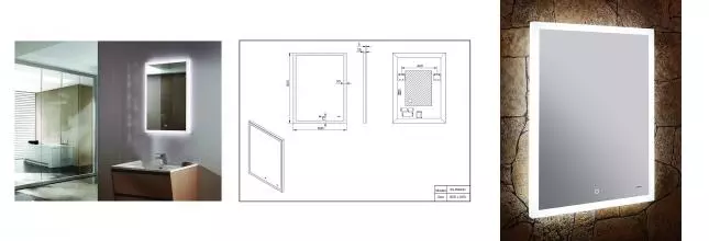 Зеркало «Esbano» ES-2542 HD 60/80 с подсветкой и подогревом