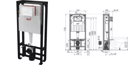 Инсталляция для унитаза «AlcaPlast» Solomodul AM116/1120 Инсталляция для унитаза «AlcaPlast» Solomodul AM116/1120