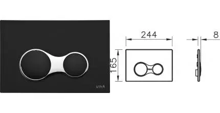 Кнопка смыва «Vitra» Loop Sirius 740-0411 черная матовая Кнопка смыва «Vitra» Loop Sirius 740-0411 черная матовая