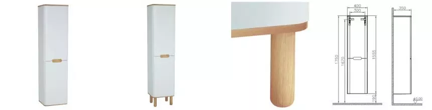Пенал «Vitra» Sento 40 подвесной с корзиной белый левый Пенал «Vitra» Sento 40 подвесной с корзиной белый левый