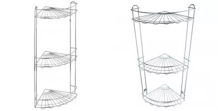 Угловая полка в ванну «Fora» Romia KOR-2010 на стену хром