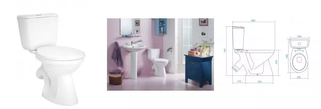 Унитаз-компакт "Бриз" (эконом: 1-реж., полипроп) · Бриз, Santek, 1.WH20.2.569