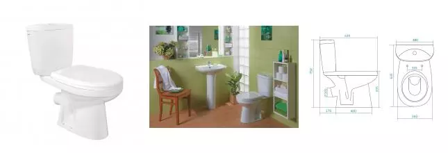 Унитаз-компакт "Анимо" кос (станд, 2-реж., дюро, softclose) · Анимо, Santek, 1.WH30.2.137