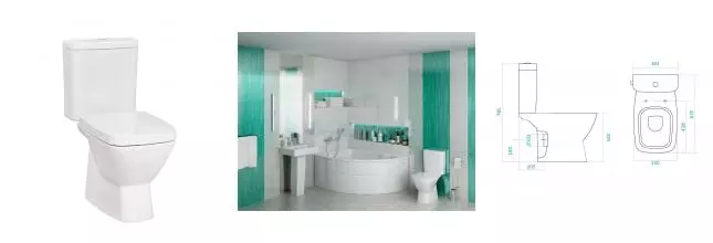 Унитаз-компакт "Нео" ( стандарт: 2-реж., дюро) · Нео, Santek, 1.WH30.2.187