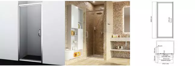 Душевая дверь «WasserKRAFT» Salm 27I12 102/200 прозрачная/хром без поддона универсальная Душевая дверь «WasserKRAFT» Salm 27I12 102/200 прозрачная/хром без поддона универсальная