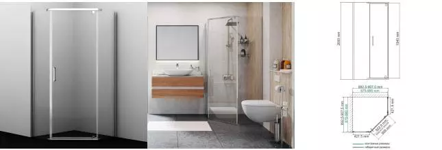 Душевой угол-ограждение «WasserKRAFT» Leine 35P11 90/90 прозрачный/хром без поддона универсальный Душевой угол-ограждение «WasserKRAFT» Leine 35P11 90/90 прозрачный/хром без поддона универсальный