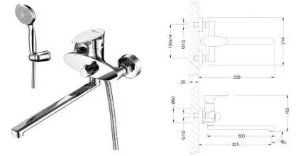 Смеситель для ванны «Lemark» Nero LM0251C хром