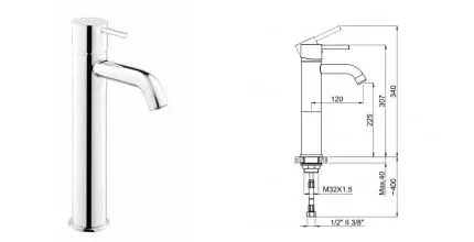 Смеситель для раковины «Adell» Rondo Tall 15164551 хром