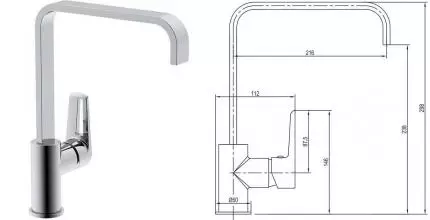 Смеситель для кухонной мойки «Aquanet» Logic AF320-41С хром