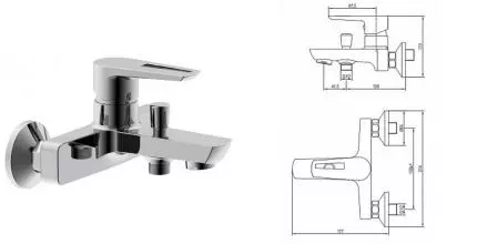 Смеситель для ванны «Aquanet» Logic AF320-20С хром