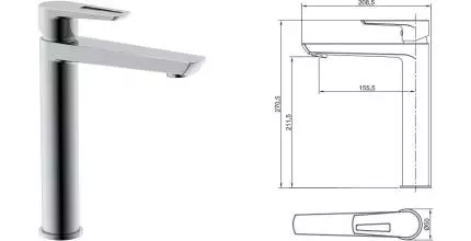 Смеситель для раковины «Aquanet» Logic AF320-11С хром