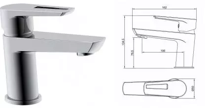 Смеситель для раковины «Aquanet» Logic AF320-10С хром