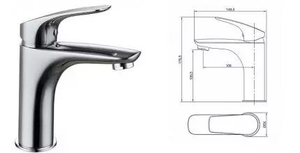 Смеситель для раковины «Aquanet» Atletic AF310-10С хром