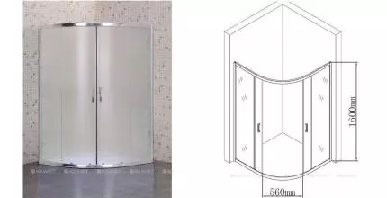 Душевой угол-ограждение «Aquanet» SE-900Q-Short 90/90 узор/хром четверть круга без поддона 