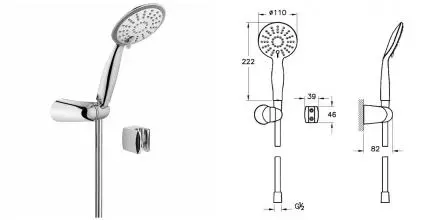 Душевой гарнитур «Vitra» Slim 3F A45677WSA хром